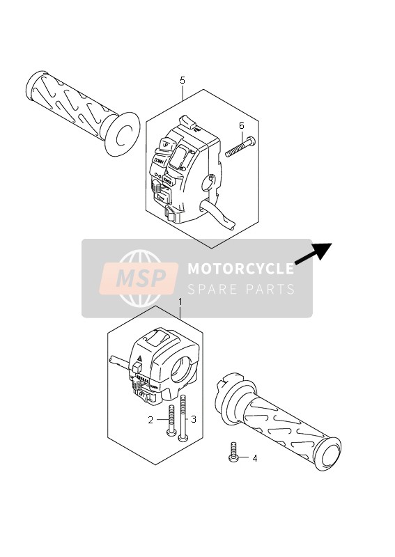 Suzuki AN650A BURGMAN EXECUTIVE 2011 Interruptor de manija (AN650A E24) para un 2011 Suzuki AN650A BURGMAN EXECUTIVE